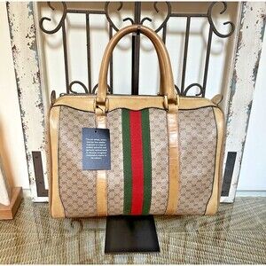Gucci Micro GG Supreme Boston Bag Vintage 1980-1984 With COA